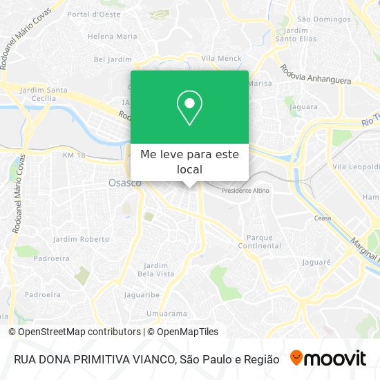 RUA DONA PRIMITIVA VIANCO mapa