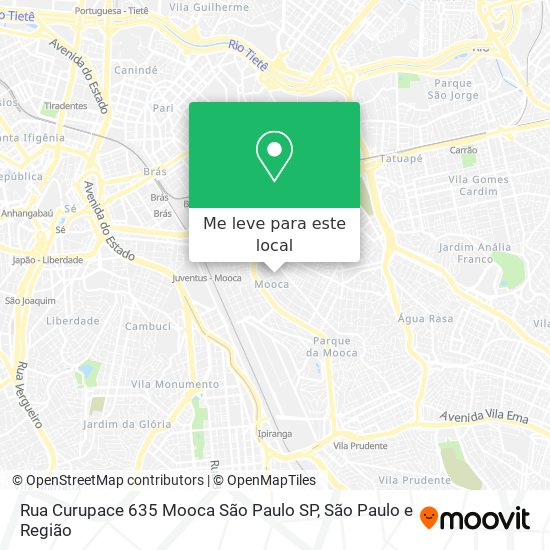 Rua Curupace  635   Mooca   São Paulo   SP mapa