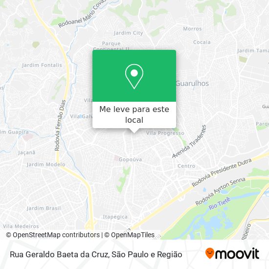 Rua Geraldo Baeta da Cruz mapa