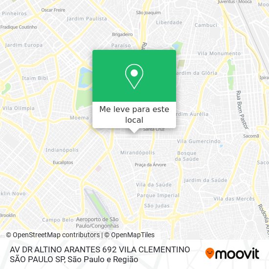 AV  DR  ALTINO ARANTES  692 VILA CLEMENTINO SÃO PAULO SP mapa