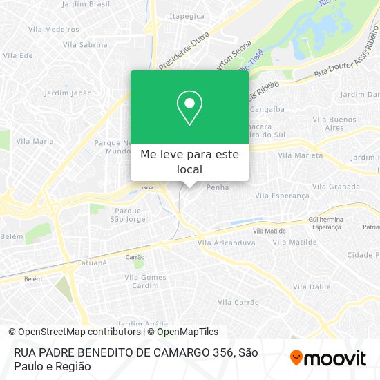 RUA PADRE BENEDITO DE CAMARGO 356 mapa