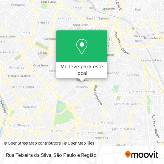 Rua Teixeira da Silva mapa