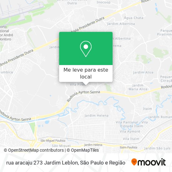 rua aracaju  273   Jardim Leblon mapa