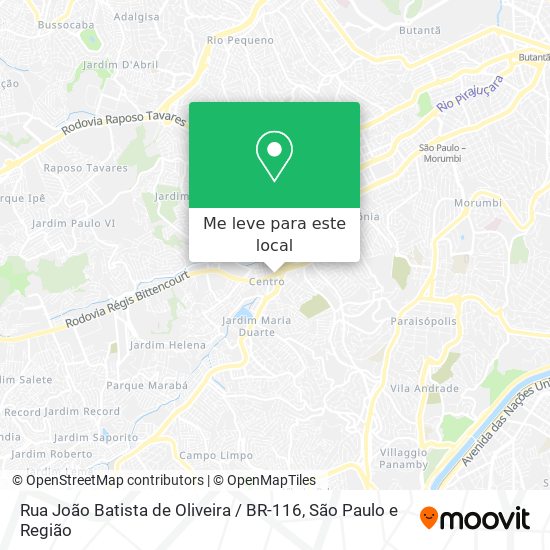 Rua João Batista de Oliveira / BR-116 mapa