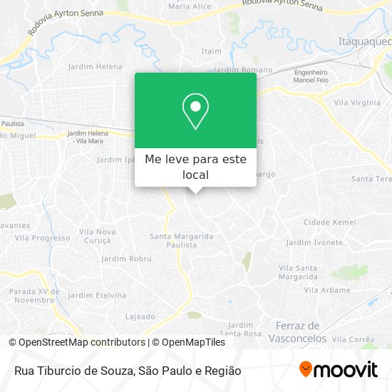 Rua Tiburcio de Souza mapa