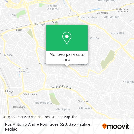 Rua Antônio André Rodrigues 620 mapa