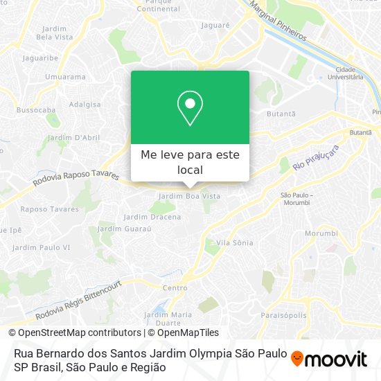 Rua Bernardo dos Santos   Jardim Olympia  São Paulo   SP  Brasil mapa