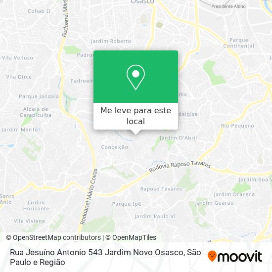 Rua Jesuíno Antonio  543   Jardim Novo Osasco mapa