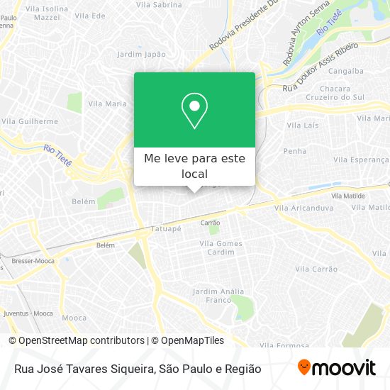Rua José Tavares Siqueira mapa