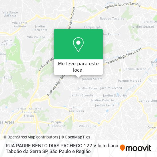 RUA PADRE BENTO DIAS PACHECO  122   Vila Indiana   Taboão da Serra   SP mapa
