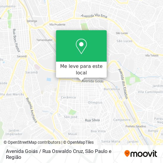 Avenida Goiás / Rua Oswaldo Cruz mapa