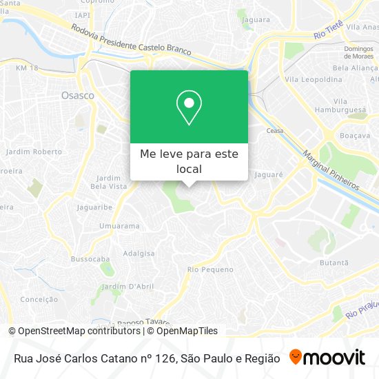 Rua José Carlos Catano  nº 126 mapa