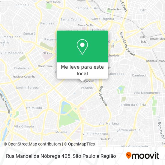 Rua Manoel da Nóbrega 405 mapa