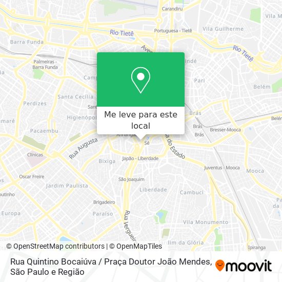 Rua Quintino Bocaiúva / Praça Doutor João Mendes mapa