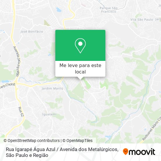 Rua Igarapé Água Azul / Avenida dos Metalúrgicos mapa