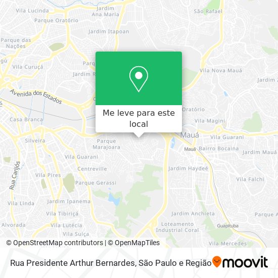 Rua Presidente Arthur Bernardes mapa