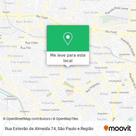 Rua Estevão de Almeida 74 mapa