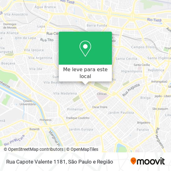 Rua Capote Valente  1181 mapa