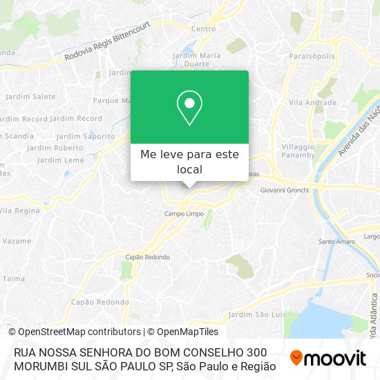 RUA NOSSA SENHORA DO BOM CONSELHO  300 MORUMBI SUL  SÃO PAULO SP mapa