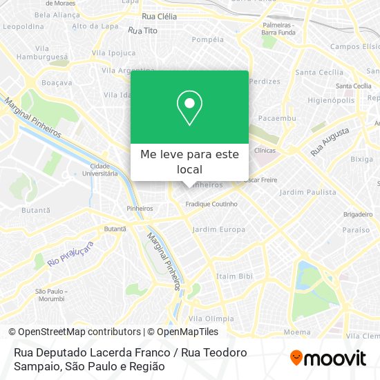 Rua Deputado Lacerda Franco / Rua Teodoro Sampaio mapa