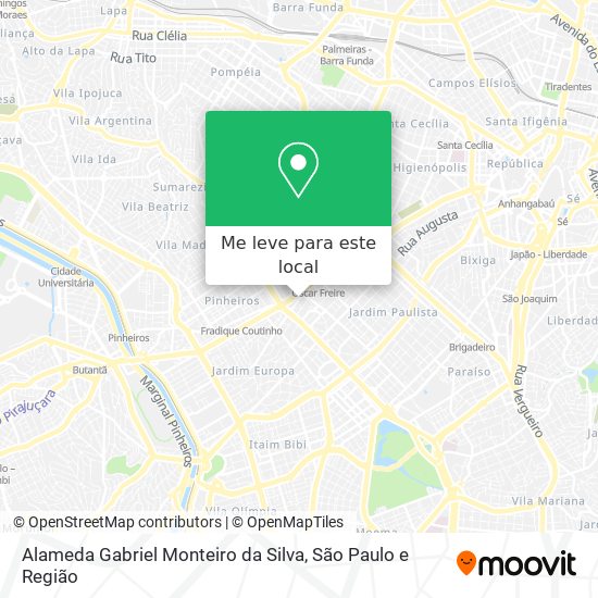 Alameda Gabriel Monteiro da Silva mapa