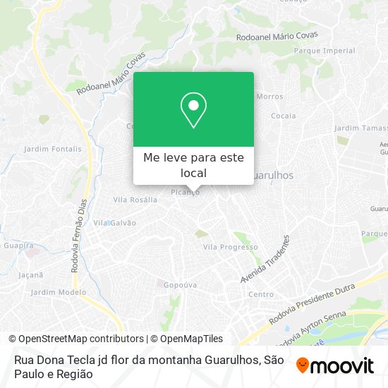 Rua Dona Tecla  jd flor da montanha   Guarulhos mapa
