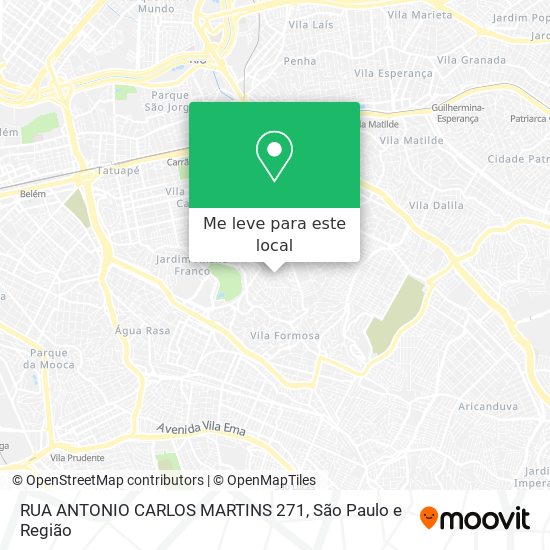 RUA ANTONIO CARLOS MARTINS 271 mapa