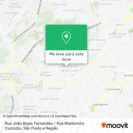 Rua João Rojas Fernandes / Rua Waldomiro Custódio mapa