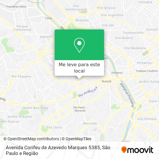 Avenida Corifeu de Azevedo Marques 5385 mapa