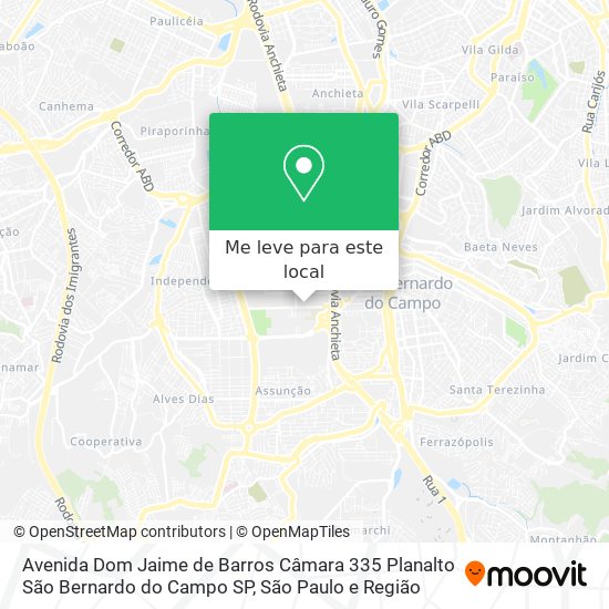 Avenida Dom Jaime de Barros Câmara  335 Planalto   São Bernardo do Campo   SP mapa