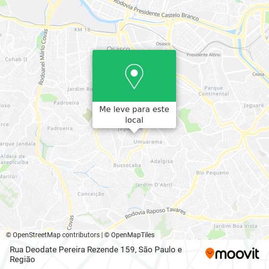 Rua Deodate Pereira Rezende 159 mapa