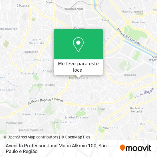 Avenida Professor Jose Maria Alkmin 100 mapa