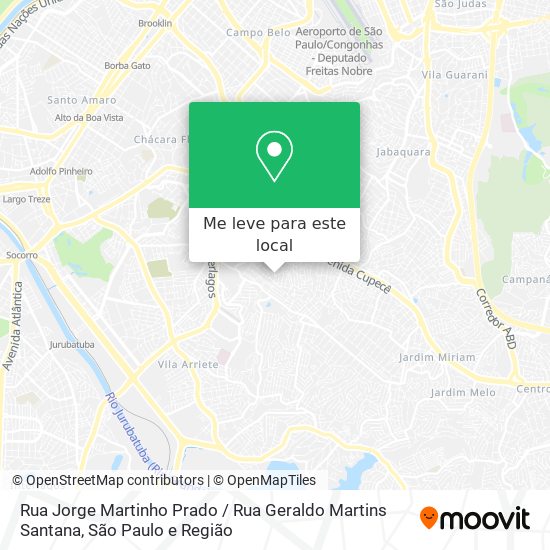 Rua Jorge Martinho Prado / Rua Geraldo Martins Santana mapa