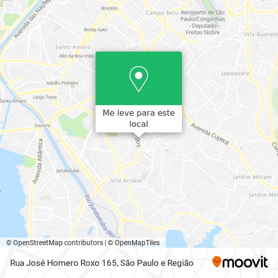 Rua José Homero Roxo  165 mapa