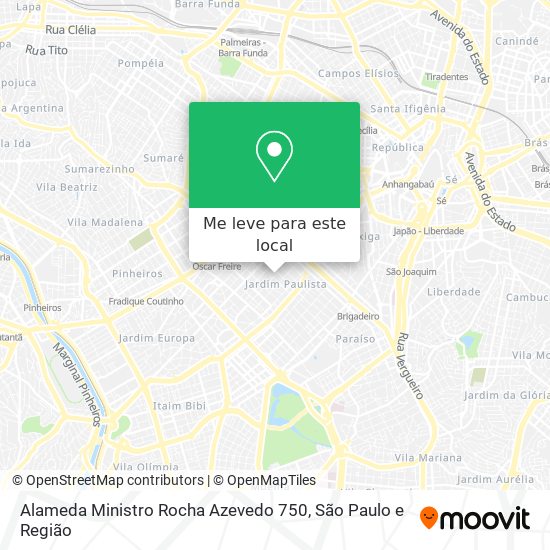 Alameda Ministro Rocha Azevedo 750 mapa