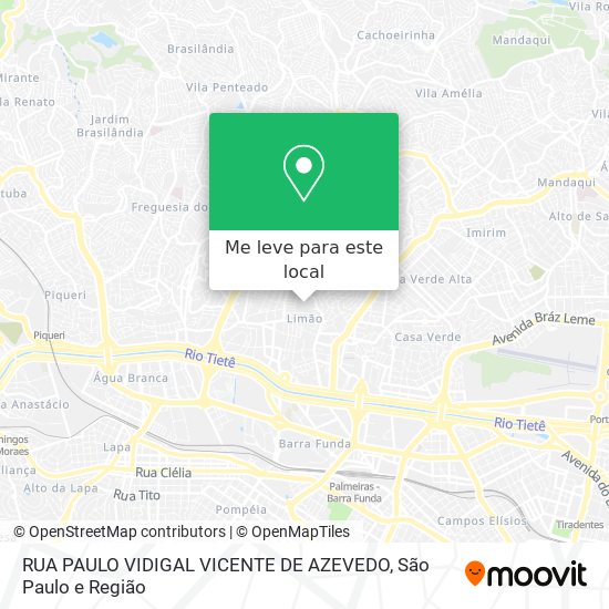 RUA PAULO VIDIGAL VICENTE DE AZEVEDO mapa