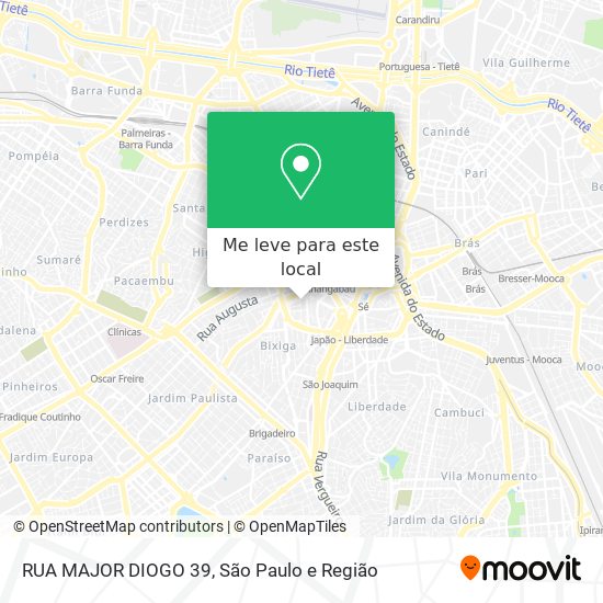 RUA MAJOR DIOGO 39 mapa