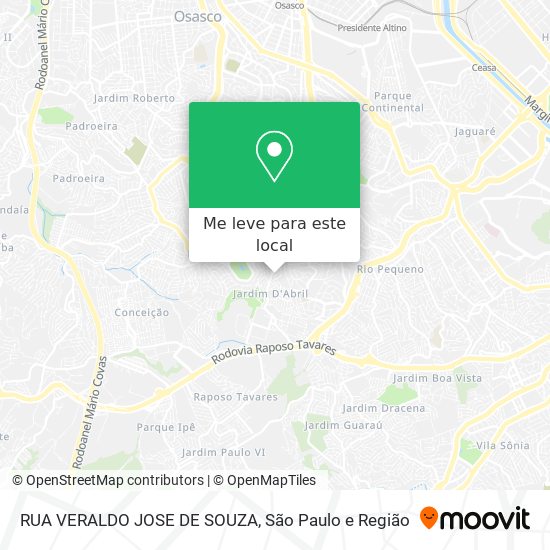 RUA VERALDO JOSE DE SOUZA mapa
