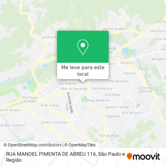 RUA MANOEL PIMENTA DE ABREU 116 mapa