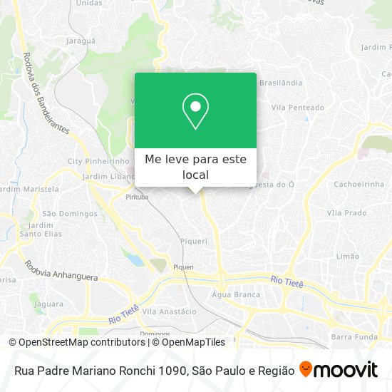 Rua  Padre Mariano Ronchi 1090 mapa