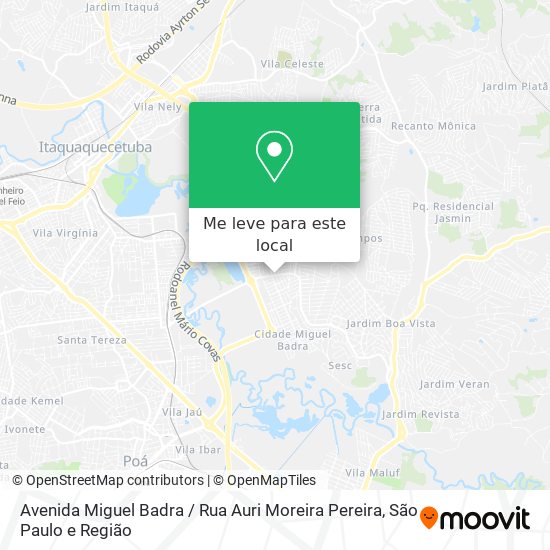 Avenida Miguel Badra / Rua Auri Moreira Pereira mapa