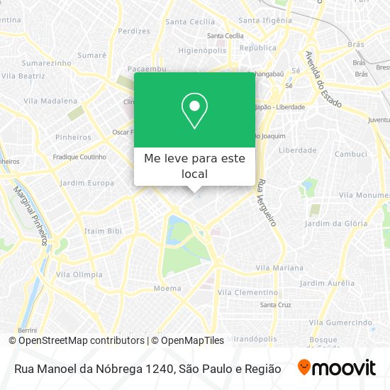 Rua Manoel da Nóbrega 1240 mapa