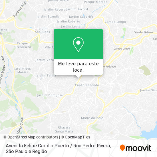 Avenida Felipe Carrillo Puerto / Rua Pedro Rivera mapa