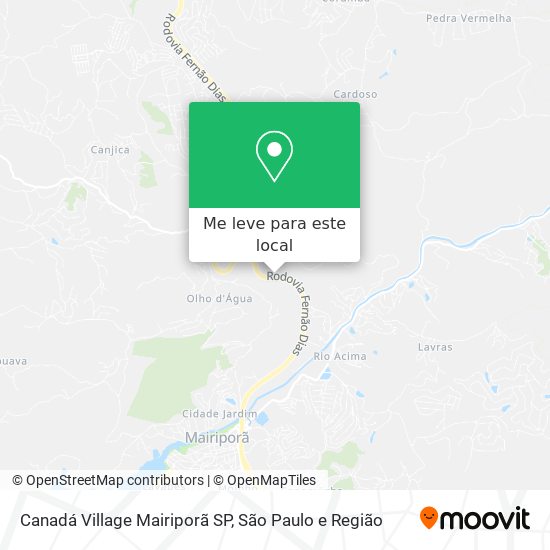 Canadá Village Mairiporã SP mapa