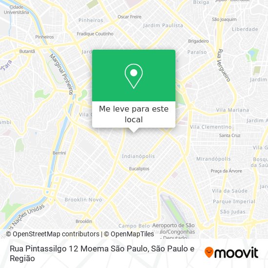 Rua Pintassilgo  12   Moema  São Paulo mapa
