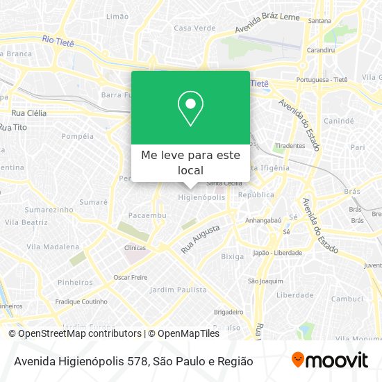 Avenida Higienópolis  578 mapa