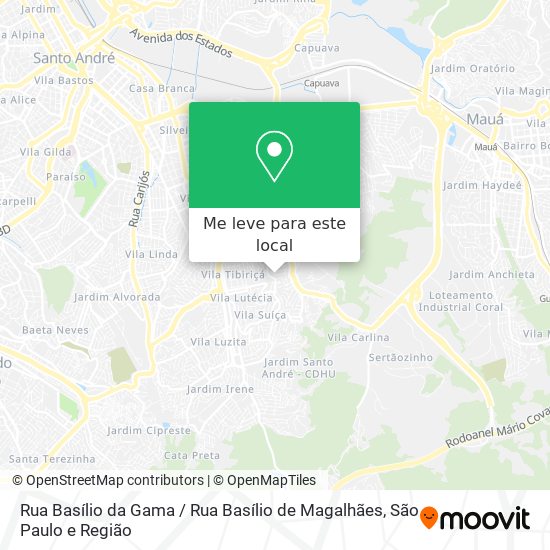 Rua Basílio da Gama / Rua Basílio de Magalhães mapa