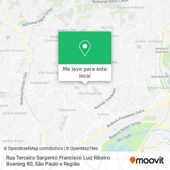 Rua Terceiro Sargento Francisco Luiz Ribeiro Boening 80 mapa