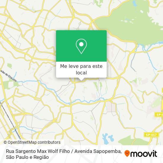 Rua Sargento Max Wolf Filho / Avenida Sapopemba mapa