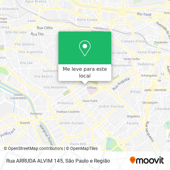 Rua ARRUDA ALVIM 145 mapa